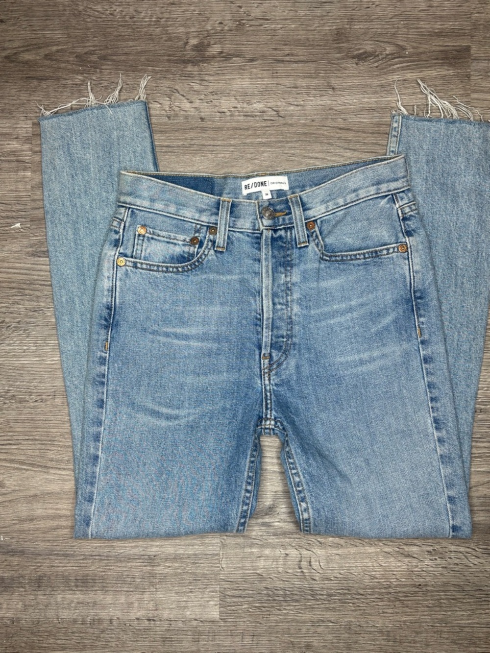 Re/Done Men's Light Blue Straight Jeans